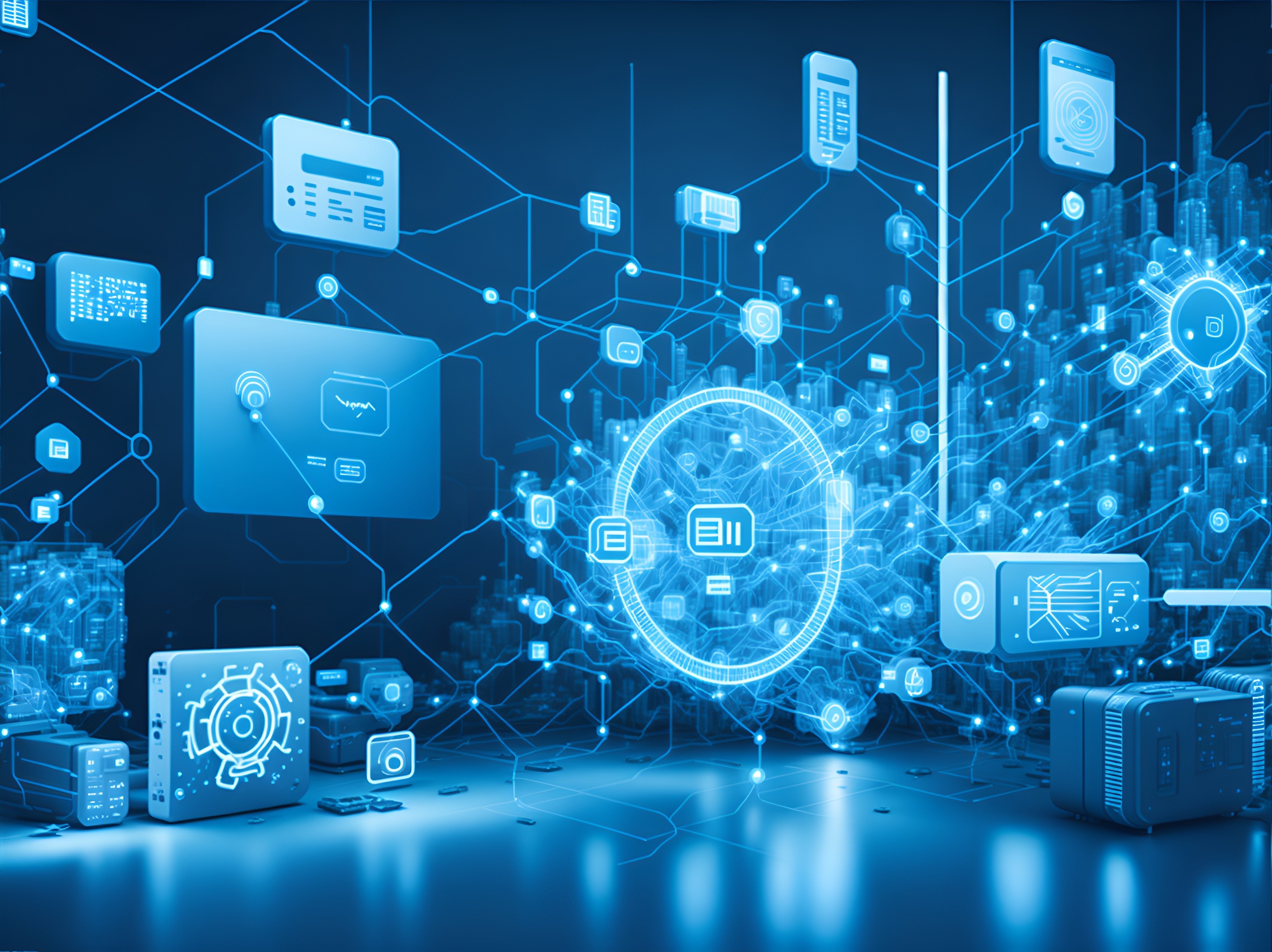 Vernetzte Systeme als Symbol für die Integration von CRM und ERP